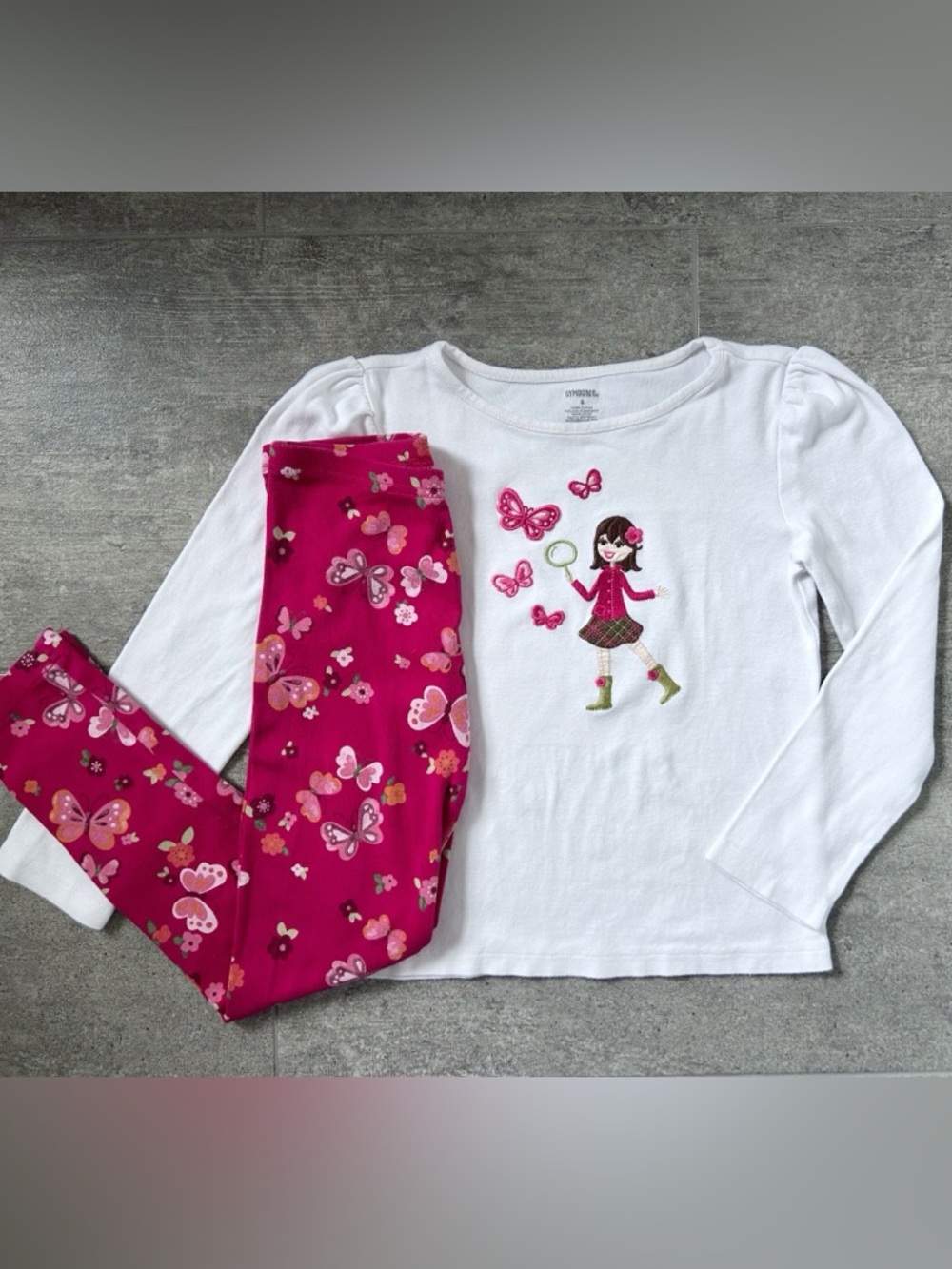 Gymboree Vintage Butterfly Girl Two Piece Outfit Size 8
